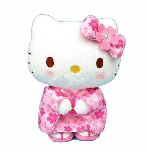 日本Sanrio Characters Hello Kitty 樱花和服毛绒玩偶