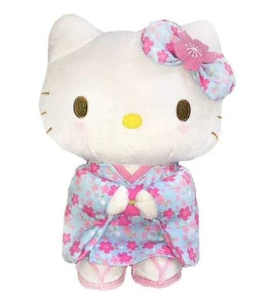 Japanese Sanrio Sakura Hello Kitt blue kimono doll