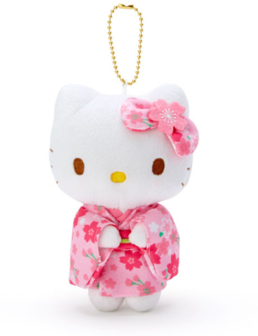 Japanese Sanrio Hello Kitty cherry blossom kimono pink pendant