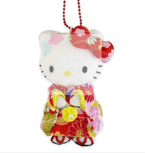 Japanese SANRIO Chirimen Mascot Kimono Hello Kitty Pendant