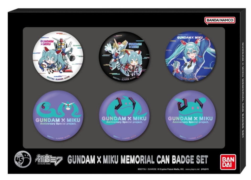 Gundam x Miku Memorial Can Badge Set "Gundam", Bandai Shokugan Can Badge