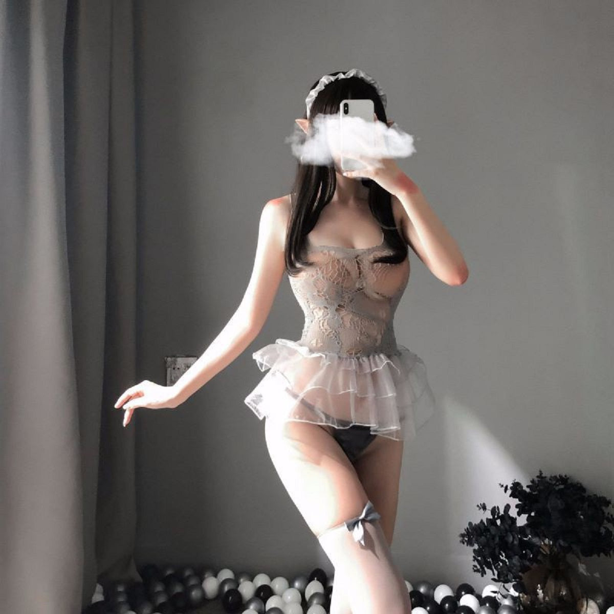 诱惑十足灰色公主蓬蓬裙情趣套装