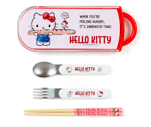 日本SANRIO HELLOKITTY 三合一餐具