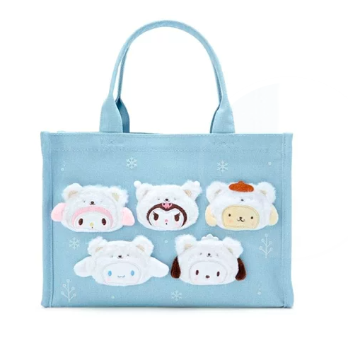 Japan Sanrio Sanrio large collection canvas doll tote bag