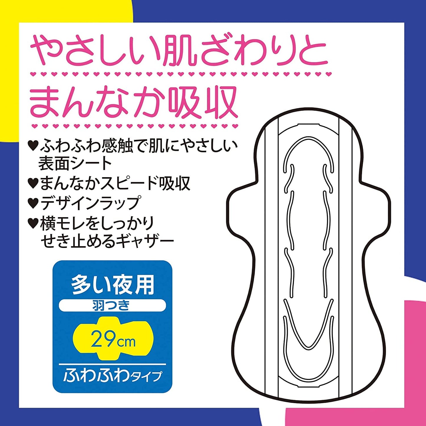 Japan UNICHARM Center-in Night Use Sanitary Napkin-29cm-10pcs×2