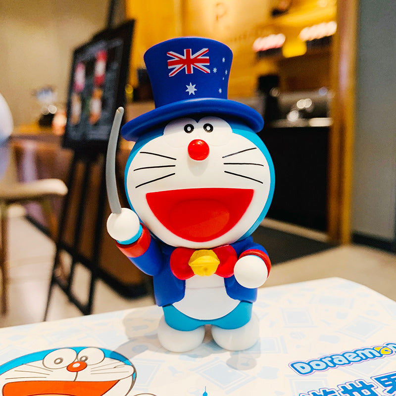 国货授权哆啦A梦环游世界潮玩手办卡通摆件-多款可选