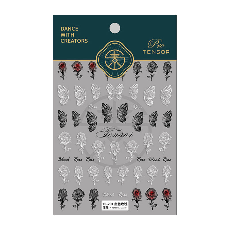 美甲貼紙 Nail Sticker -血色玫瑰 Blood Rose