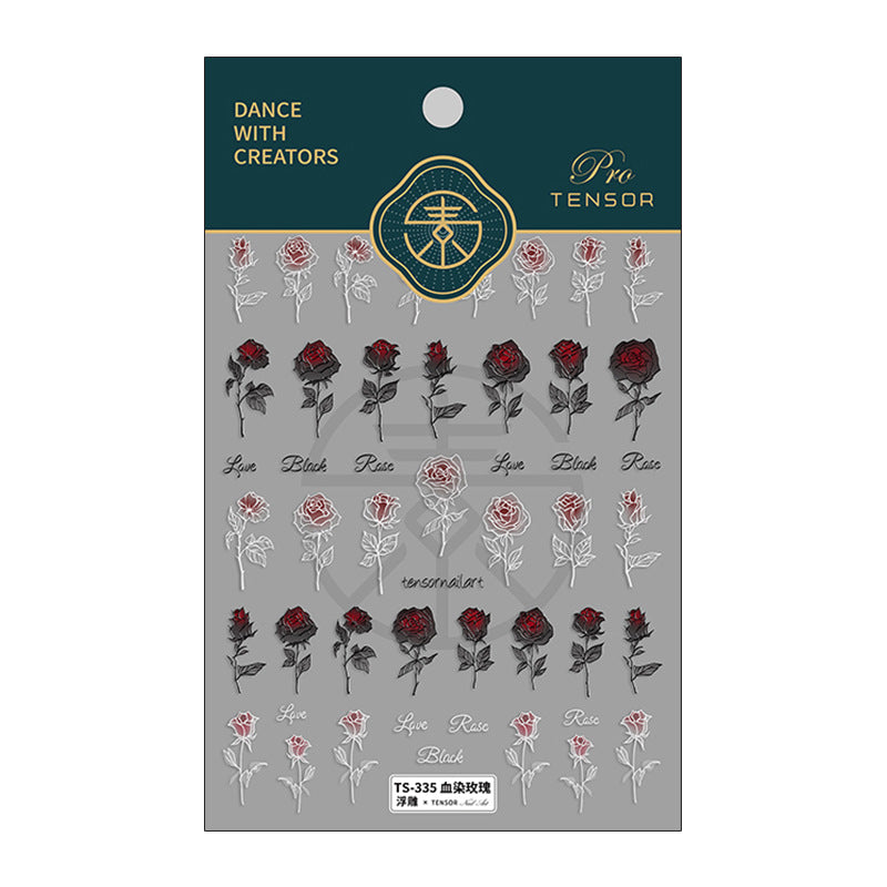 美甲貼紙 Nail Sticker -血色玫瑰 Blood Rose