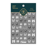 美甲貼紙 Nail Sticker- 黑白蝴蝶结 Black and White Bowknot Butterfly