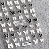 美甲貼紙 Nail Sticker- 黑白蝴蝶结 Black and White Bowknot Butterfly