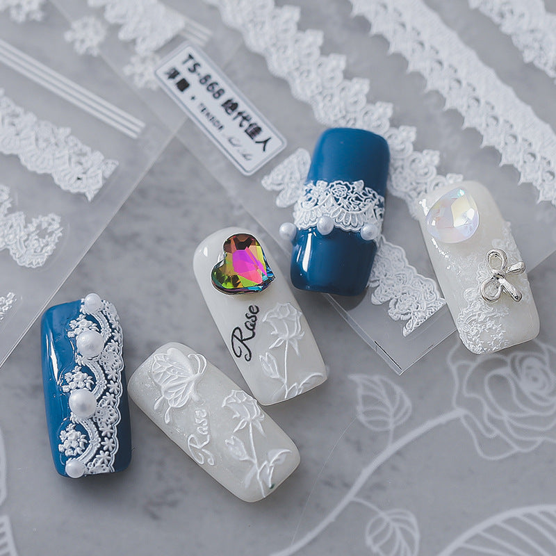 美甲貼紙 Nail Sticker- 绝代风华蕾絲 lace