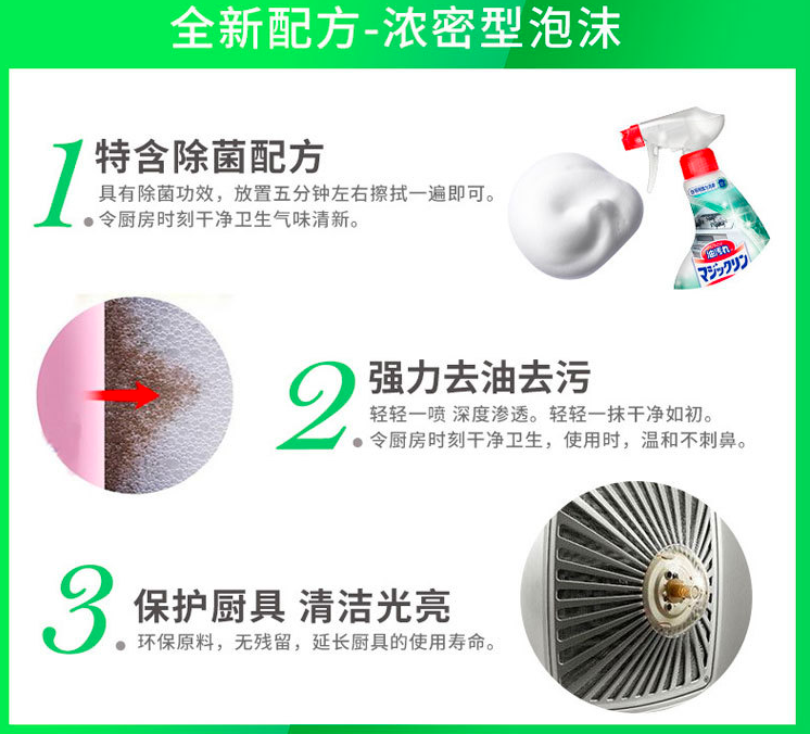 日本花王强力有效去除油污喷雾.