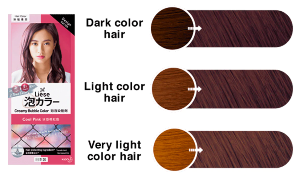 日本花王泡泡COOL PINK染发剂【黑发用】.